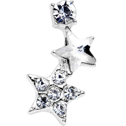 18G 1/4 Clear Gem Star Cartilage Tragus Earring