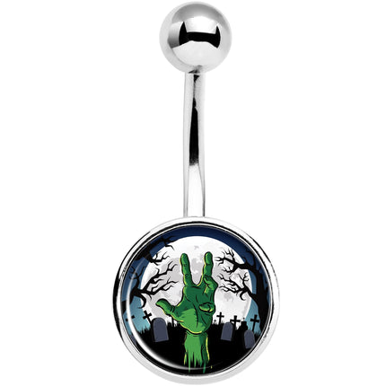 Cemetery Zombie Hand Halloween Belly Ring