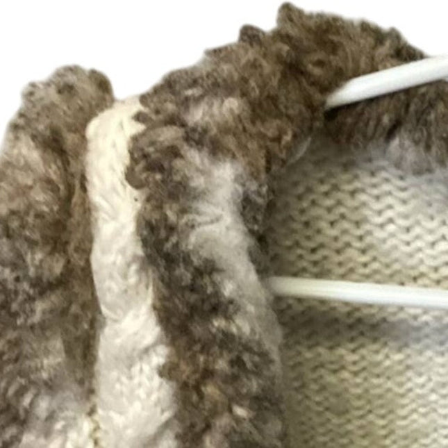 H&M Child Size 5 Sleeveless Faux Fur Wool Blend Open Cardigan Knit Sweater Vest