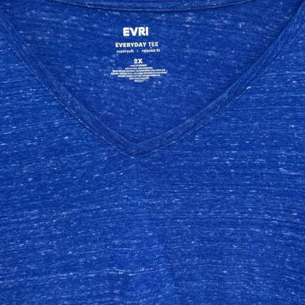Lot of 2 Monnuro Evri Womens 2X Heathered Crew V Neck Key Hole Long Sleeve Tops