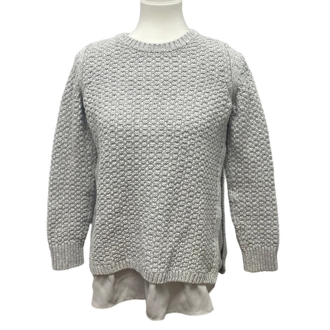 LOFT Womens Medium Long Sleeve Layered Look Shirt Tail Pullover Acrylic Sweater