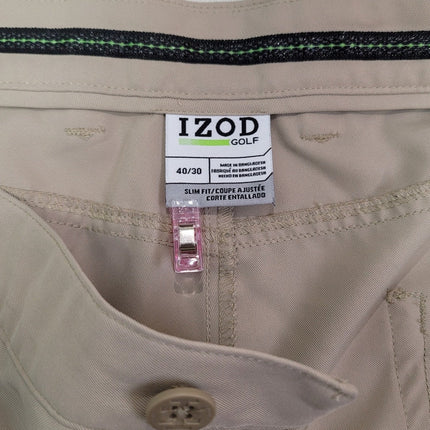 IZOD Golf Mens 40x30 100% Polyester Straight Legged Multi Pocket Golf Pants