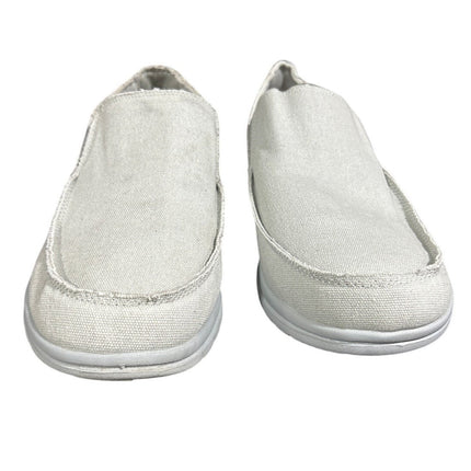 Canva Mens Size 12 Gray Slide On Canvas Washable Walking Loafers Deck Shoes