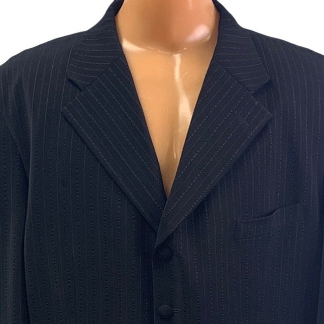 Veronelli Mens 48L 43W Pin Stripe 6-Button Single Breasted Suit Jacket Coat Only