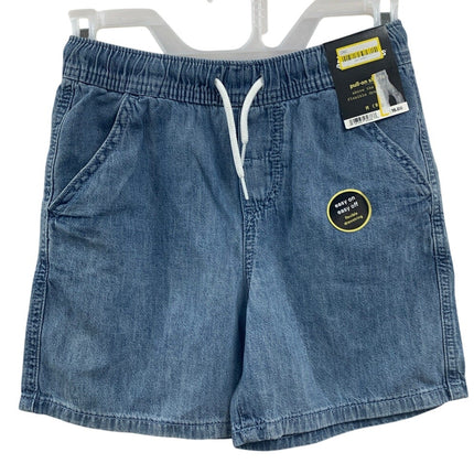 2 New Cat & Jack Kids Large (10/12) Cotton Denim Jean Pull On Elastic Shorts