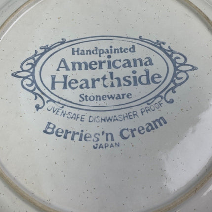 Set of 4 Vintage Handpainted Americana Hearthside Stoneware Berries N Cream