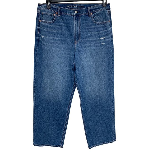 New American Eagle Womens Size 18 Super High Rise Baggy Straight Denim Jeans