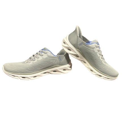 New In Box Skechers Womens Size 7 Gray Mesh Hands Free SwiftFit Slide In Shoes