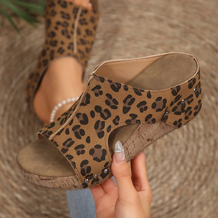 Jazmine Studded Cutout Wedge Slippers