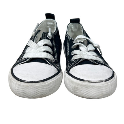 Cofopo Toddler Boys Size 6 Black Sneakers Low Top Lace Up Round Toe Canvas Shoes
