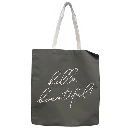 New Upcycled Hand Printed Pray On It Over It Through It Shopper Tote Bag