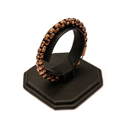 Mens Stainless Steel Rose Gold IP 4.3mm Round Box Chain Bracelet