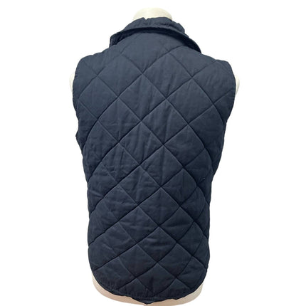 Thread & Supply Womens Medium Navy Blue Quilted Full Zip Sleeveless Collar Vest