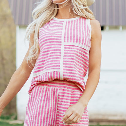 Nala Contrast Trim Casual Tank Set
