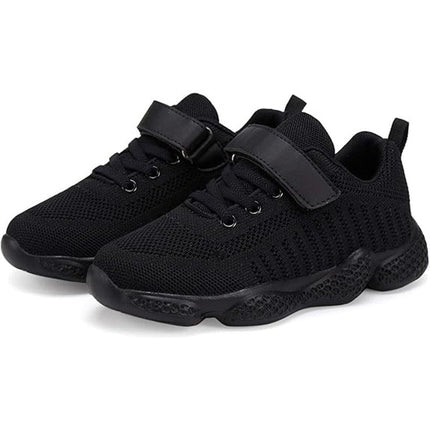 New Santiro Boys Size 11.5 Black Hook Loop Slide On Lightweight Sneaker Shoes