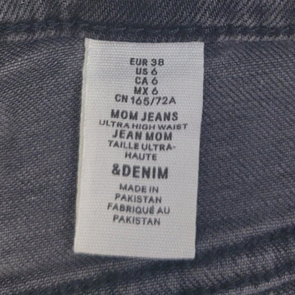 H&M Womens Size 6 Stretch Cotton Ultra High Waist Button Fly Denim Mom Jeans