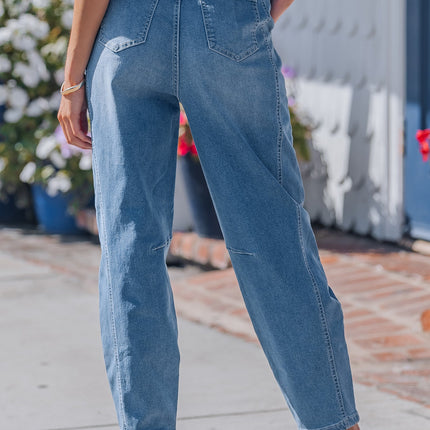 Hana Wash Cuffed Barrel Jeans