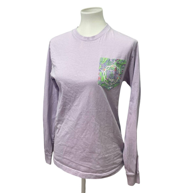 Mizzou Womens Small University of Missouri Columbia Purple Green Long Sleeve Tee