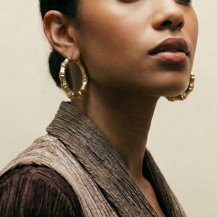 The Bamboo Hoop Earring