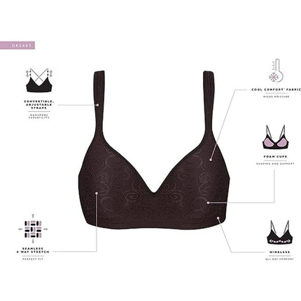 New Bali Womens 34B White Wireless Comfort Revolution Full-Coverage Wirefree Bra