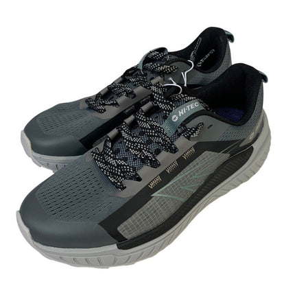 Hi-Tec Mens Size 8 Black Gray Mesh Lace Up Athletic Running Tennis Shoes