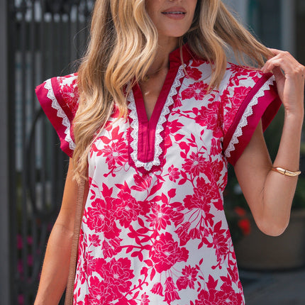 Dahlia Detail Flutter Sleeve Blouse