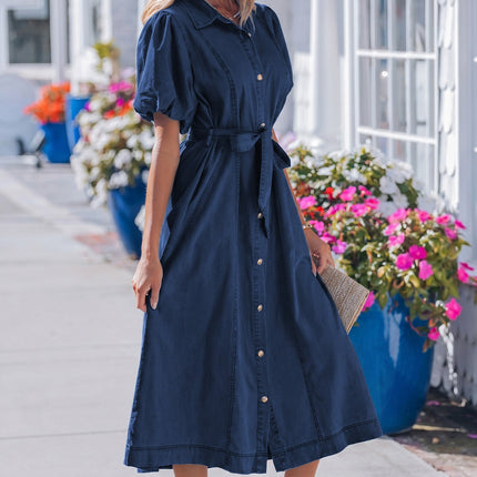 Makayla Bubble Sleeve Long Dress