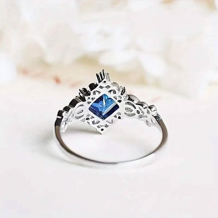 Blue Bead Decor Ring