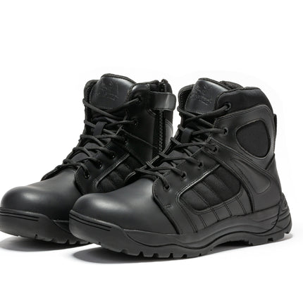 Botas Pro Black Men's 6 inch Side Zipper Rubber Sole Tactical Boots BMP111BK