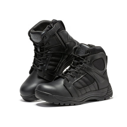 Botas Pro Black Men's 6 inch Side Zipper Rubber Sole Tactical Boots BMP111BK