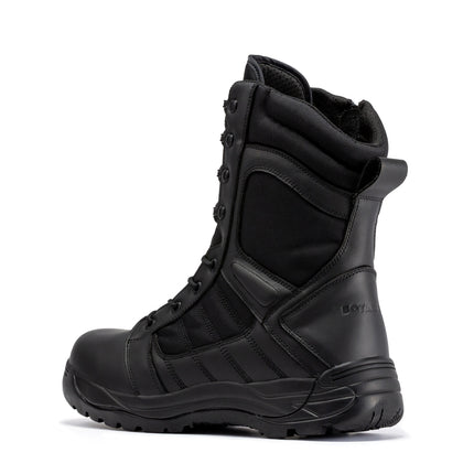 Botas Pro Black Men's 8 inch Side Zipper Rubber Sole Tactical Boots BMP110BK