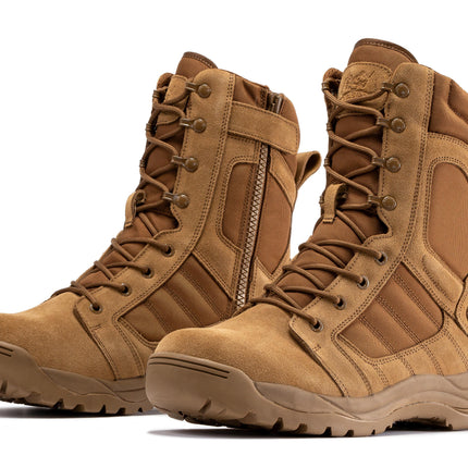 Botas Pro Coyote Men's 8 inch Side Zipper Rubber Sole Tactical Boots BMP110CT