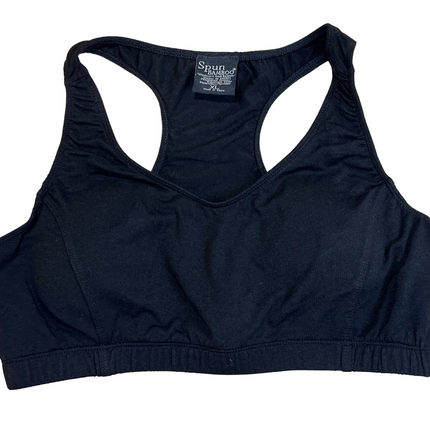 New Women's Bamboo Padded Sports Bra in Black
