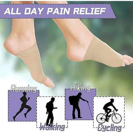 New 4 Piece Arch Sleeve Support Flat Foot Sock Support Cushioned Metatarsal Pads