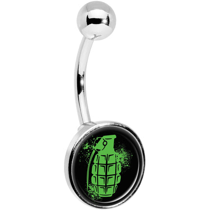 Green Grenade Belly Ring