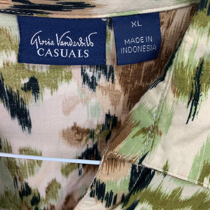 Lot of 4 Gloria Vanderbilt MOA Womens XL Short Sleeve Floral Tropical Shirts
