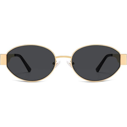 Sojos Womens Gold Frame Retro Oval UV 400 Protection Sunglasses Shades