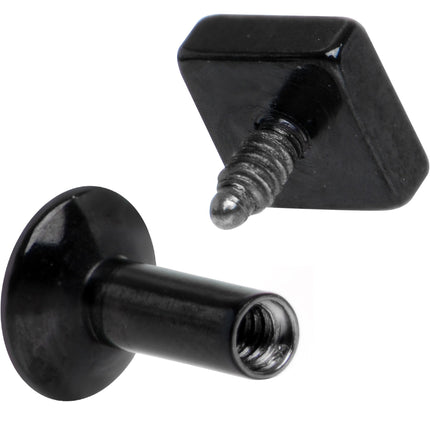 3/16 Black IP Rhombus Internally Threaded Daith Cartilage Tragus
