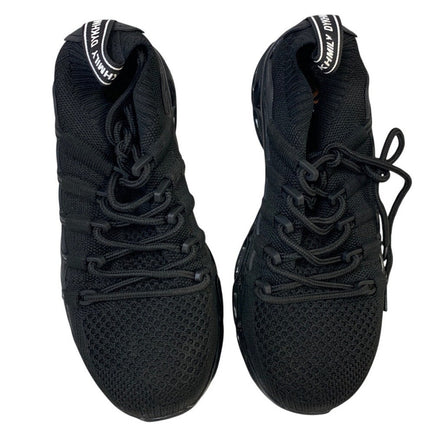 Dykhmily Mens 6.5 Black Sneakers Steel Toe Lace Up Closed Slip Resistant Shoes