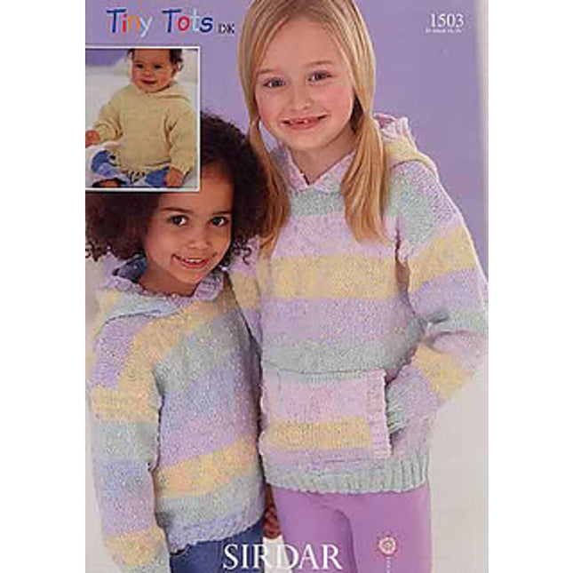 New Sirdar 1503 Tiny Tots DK Girls Pullover Sweater Double Knitting Pattern