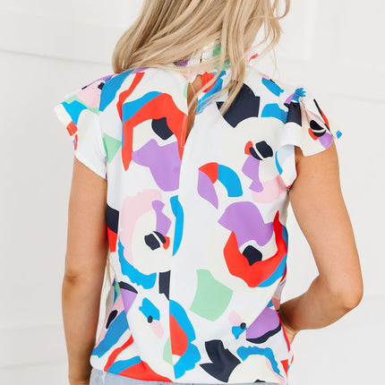 Dani Ruffle Sleeve Smocked Blouse