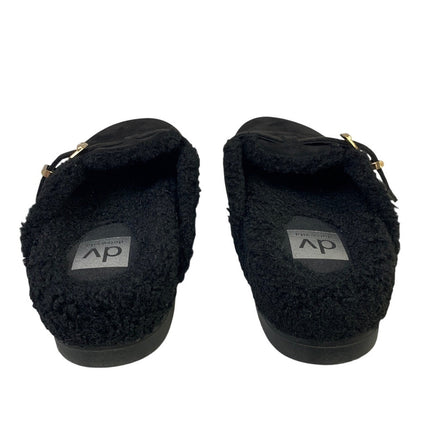 Dolce Vita Womens Size 9 Black Faux Suede Clog Fur Lined Round Toe Slip On Shoes