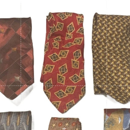 6 Gold Red Silver Polka Dot Floral Geometric Vintage & Newer Mens Neck Ties