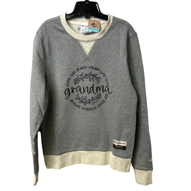 New Hand Printed Womens Small Grnadma Faith Love Joy Long Sleeve Sweatshirt