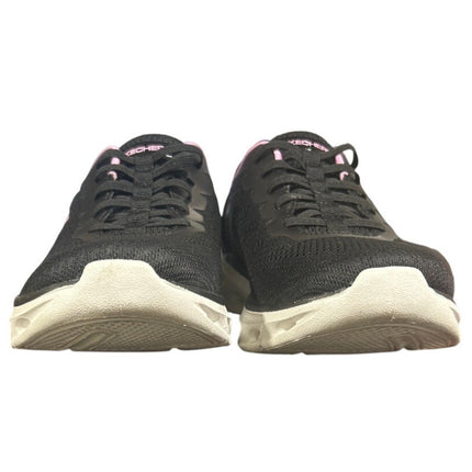 New Skechers Womens Size 7.5 Black Pink Mesh Hands Free Slide On Swift Fit Shoes