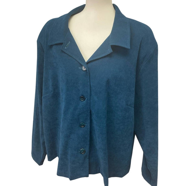 Leslie Fay Woman Plus Size 3X Long Sleeve Soft PolyBlend Button Up Blazer Jacket