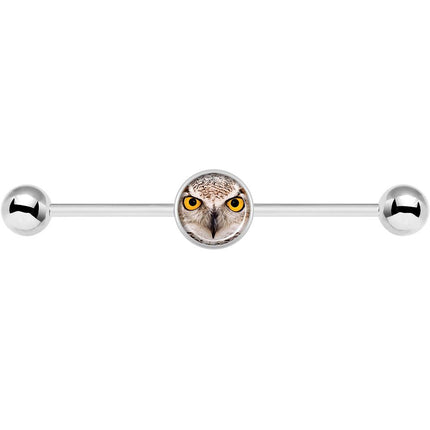 14G Full Color Owl Industrial Barbell 37mm