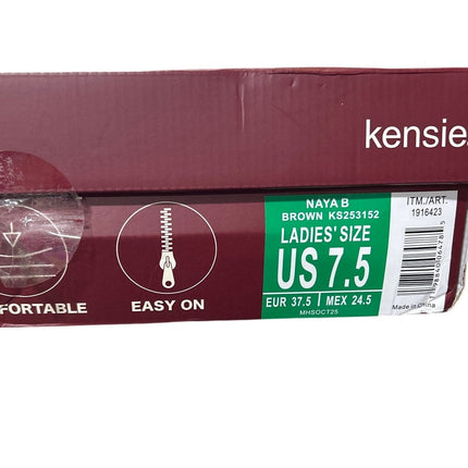 New In Box Kensie Womens Size 7.5 Brown Faux Suede Naya Knee High Zip Up Boots