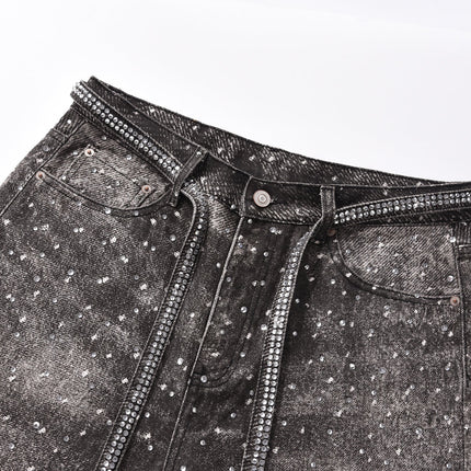 NOIR RHINESTONE DENIM