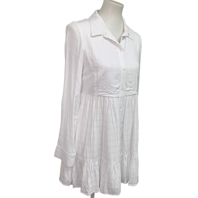 New American Eagle Womens Small Long Sleeve Front Button Collared Shirt Dress